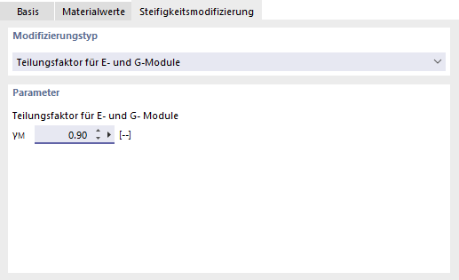 Materialsteifigkeit anpassen