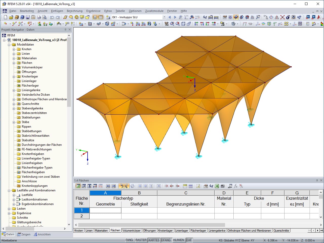 3D-Modell des Bambusstalaktiten (© Ergodomus Timber Engineering)