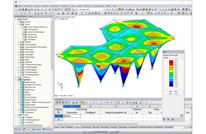Verformung der Bambusstruktur (© Ergodomus Timber Engineering)