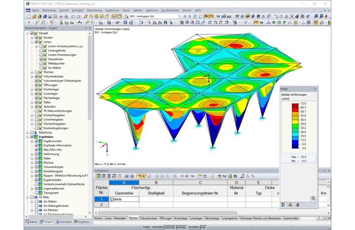Verformung der Bambusstruktur (© Ergodomus Timber Engineering)
