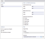 Register 'Basis' für Linien