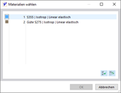 Material in Dialog auswählen