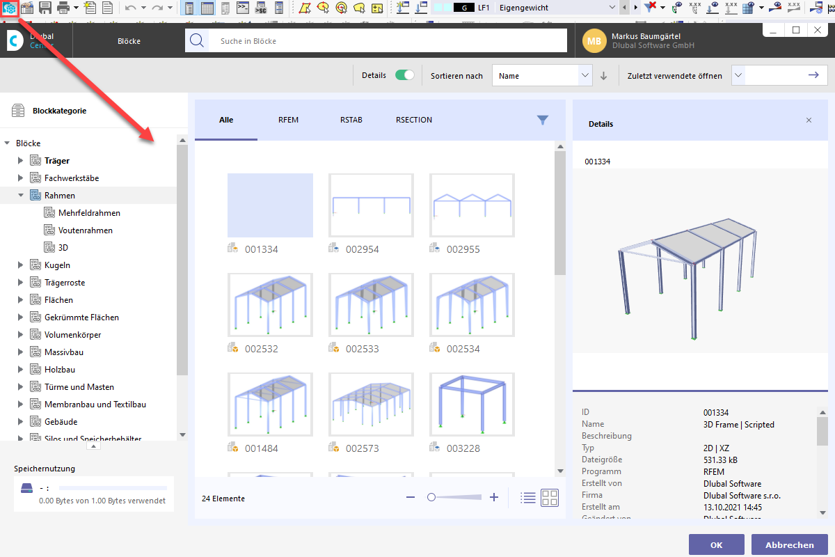 FAQ 005262 | Ich habe RFEM 6 heruntergeladen, aber ich kann die Option „Modell generieren – Stäbe“ nicht finden, wie wir es in RFEN 5 haben. Können Sie mir sagen,