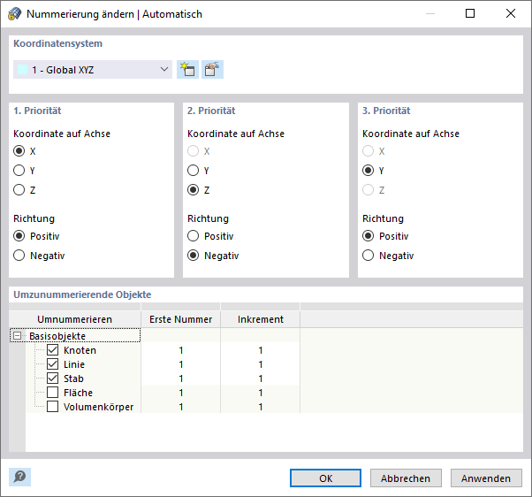 Objekte automatisch umnummerieren