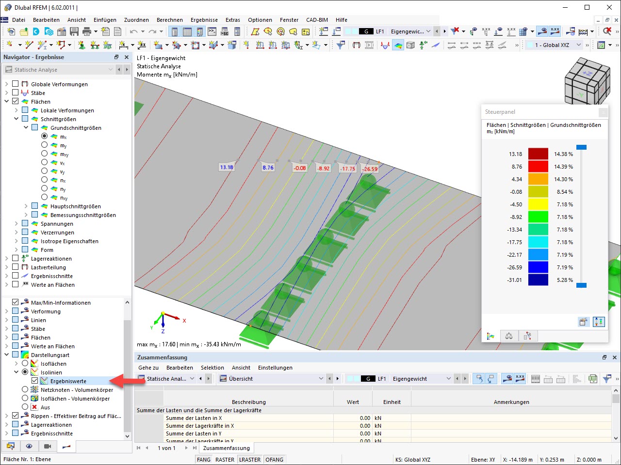 Feature 002421 | Anzeige der Ergebniswerte auf Isolinien