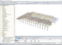 Gesamtmodell der Hallen in RFEM (Für Präsentationszwecke, © Isenmann Ingenieure)