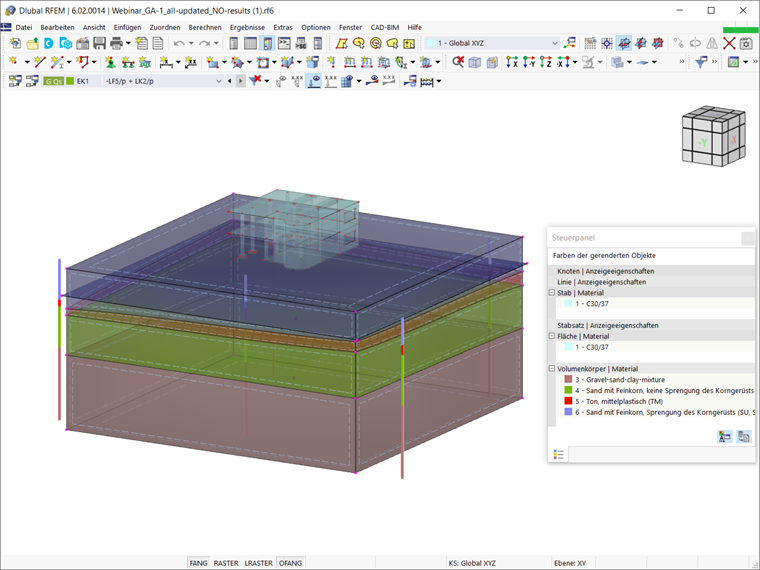 Aufbaustruktur und Bodenmassiv