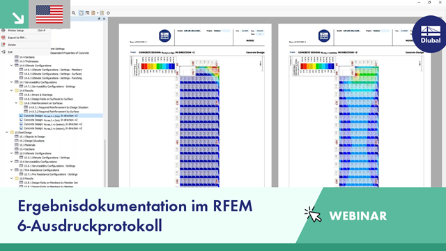 Ergebnisdokumentation im RFEM 6 - Ausdruckprotokoll