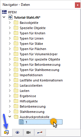 Öffnen des Ausdruckprotokolls