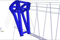 CP 001237 | 3D-Modell eines Mastes der Fußgängerbrücke in RFEM 5