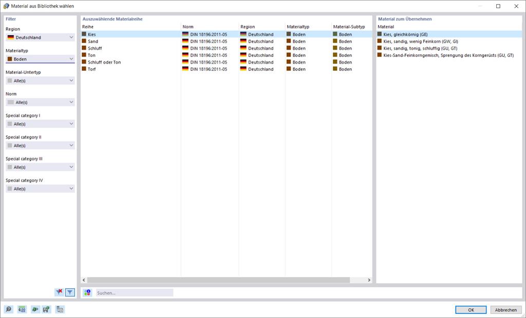 Boden in der Materialbibliothek