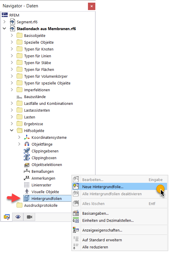 Navigator - Daten: Hintergrundfolie