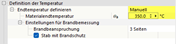 Brandschutzkonfiguration mit manuell definierter Temperatur - Stahlbemessung nach EN 1993