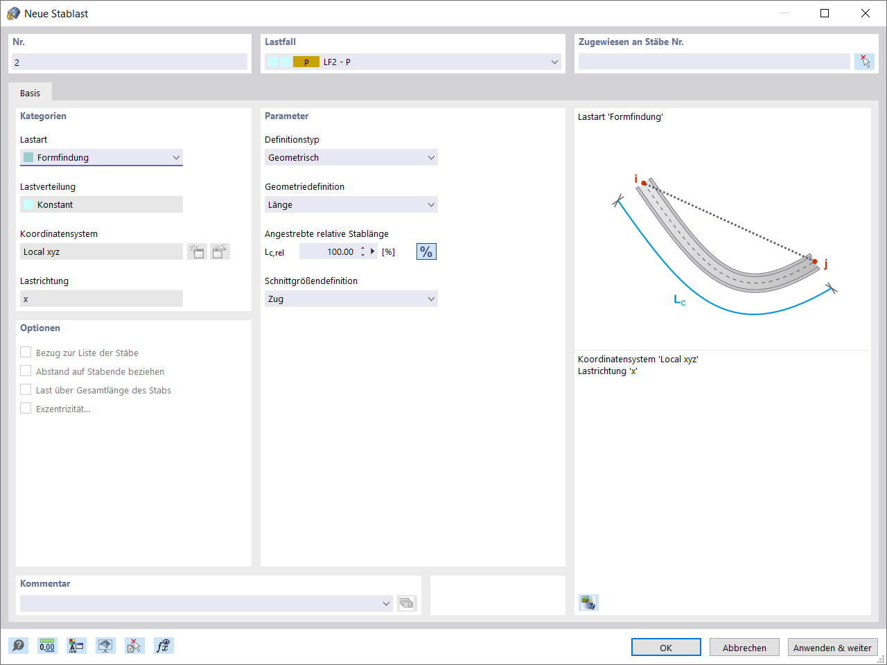 Neue Stablast vom Typ "Formfindung"