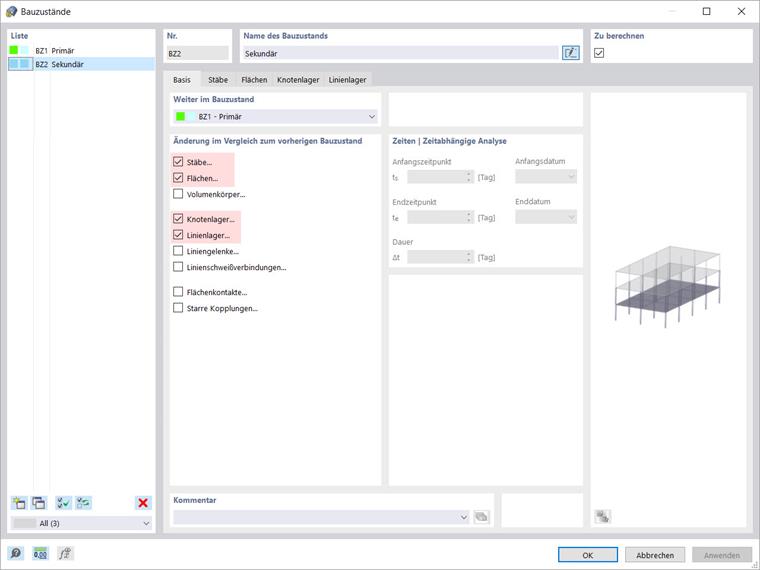 Bauzustand "Form 2 auf Form 1"