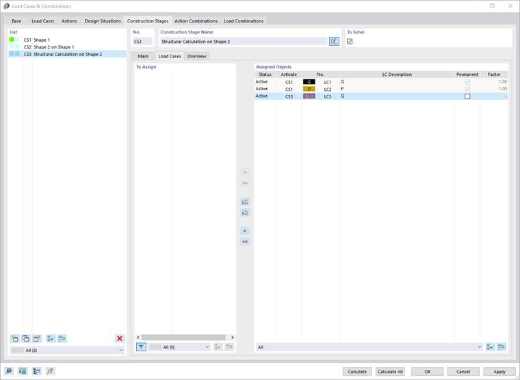 Bauzustand 3: Zugeordnete Lastfälle