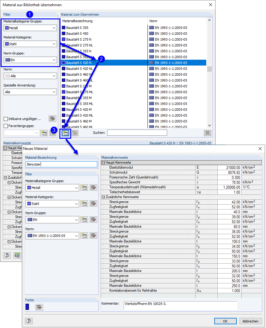 FAQ 005276 | Kann man in RF-/FE-BEUL auch benutzerdefinierte Materialien verwenden?