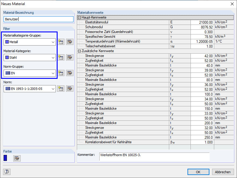 FAQ 005276 | Kann man in RF-/FE-BEUL auch benutzerdefinierte Materialien verwenden?