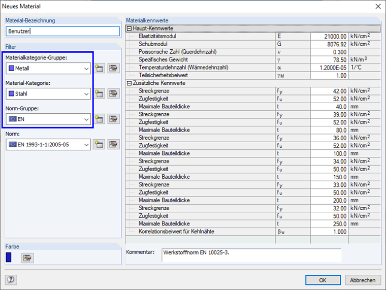 FAQ 005276 | Kann man in RF-/FE-BEUL auch benutzerdefinierte Materialien verwenden?