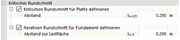 Kritischen Rundschnitt für Platte und Fundament definieren