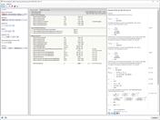Darstellung von Nachweisdetails für Stäbe in der Aluminiumbemessung und Gebrauchstauglichkeit.