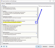 Dialog 'Programmoptionen und Einstellungen'