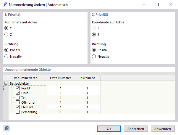 Objekte automatisch umnummerieren