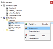 Skript im 'Skript-Manager' bearbeiten
