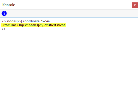 Fehlermeldung in Konsole