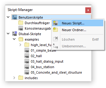 Neues Skript anlegen