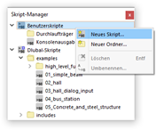 Neues Skript anlegen