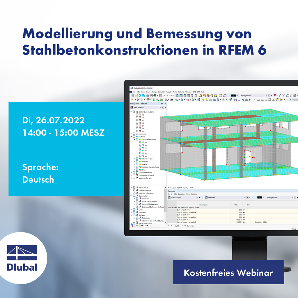 Modellierung und Bemessung von Stahlbetonkonstruktionen in RFEM 6