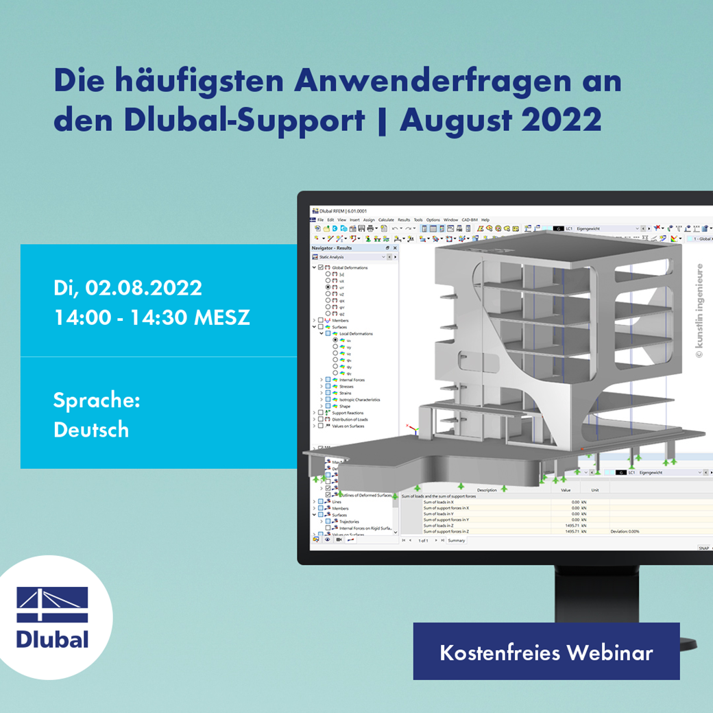 Die häufigsten Anwenderfragen an den Dlubal-Support | August 2022
