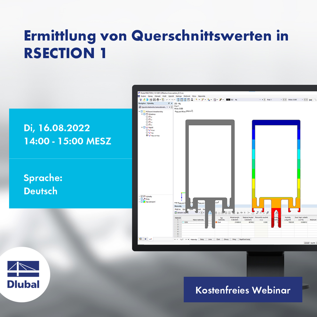 Ermittlung von Querschnittswerten in RSECTION 1