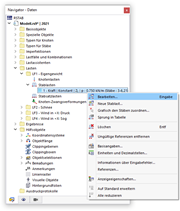 Kontextmenü einer Stablast