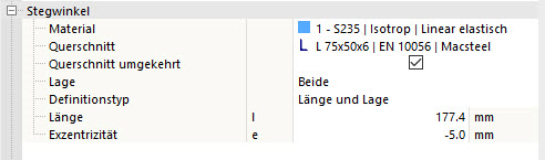 Stegwinkel - Definitionstyp - Länge und Lage