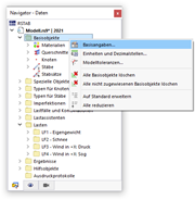 Basisangaben über Kontextmenü bearbeiten
