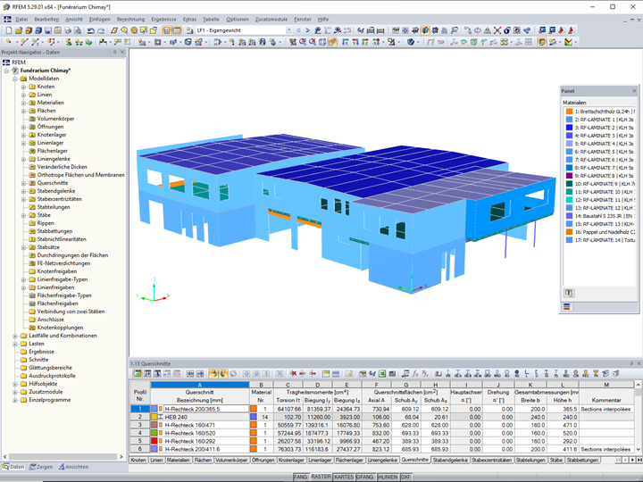3D-Modell des Bestattungsunternehmens in RFEM (©D-Bois)