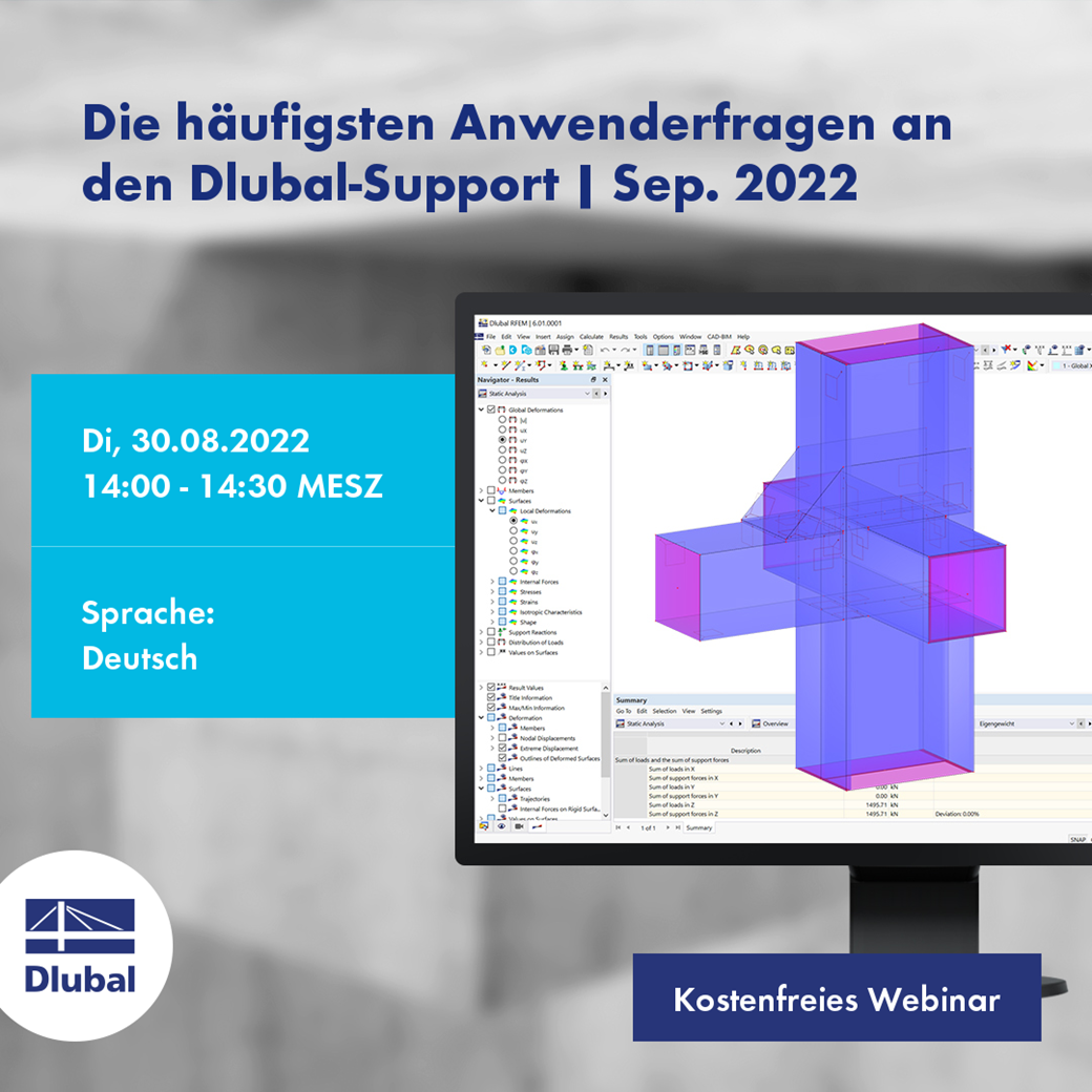 Die häufigsten Anwenderfragen an den Dlubal-Support | Sep. 2022