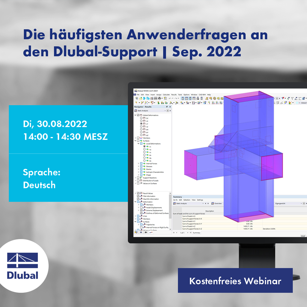 Die häufigsten Anwenderfragen an den Dlubal-Support | Sep. 2022