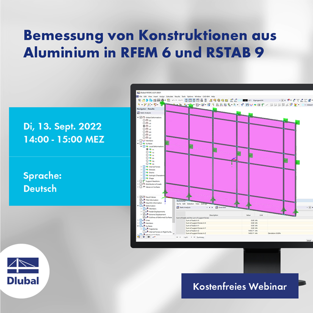 Bemessung von Konstruktionen aus Aluminium in RFEM 6 und RSTAB 9
