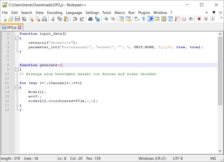 'Generate'-Befehl im Skript