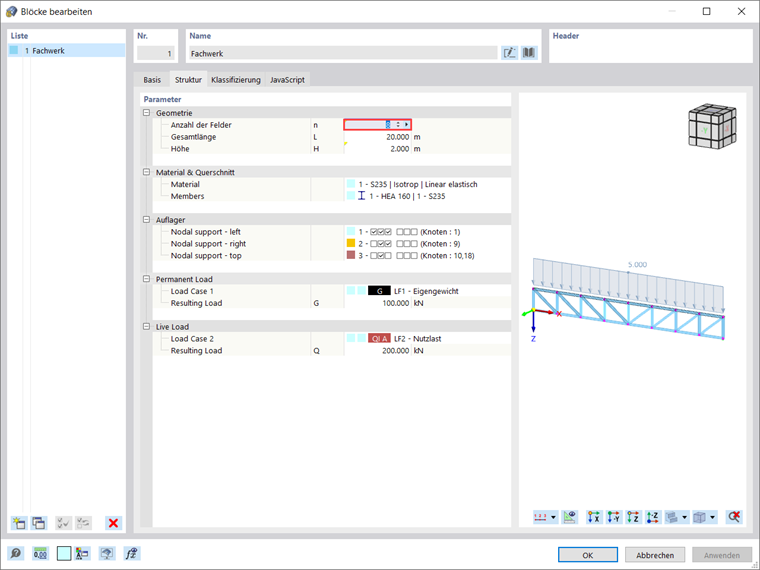 Geometrieparameter des Blocks anpassen