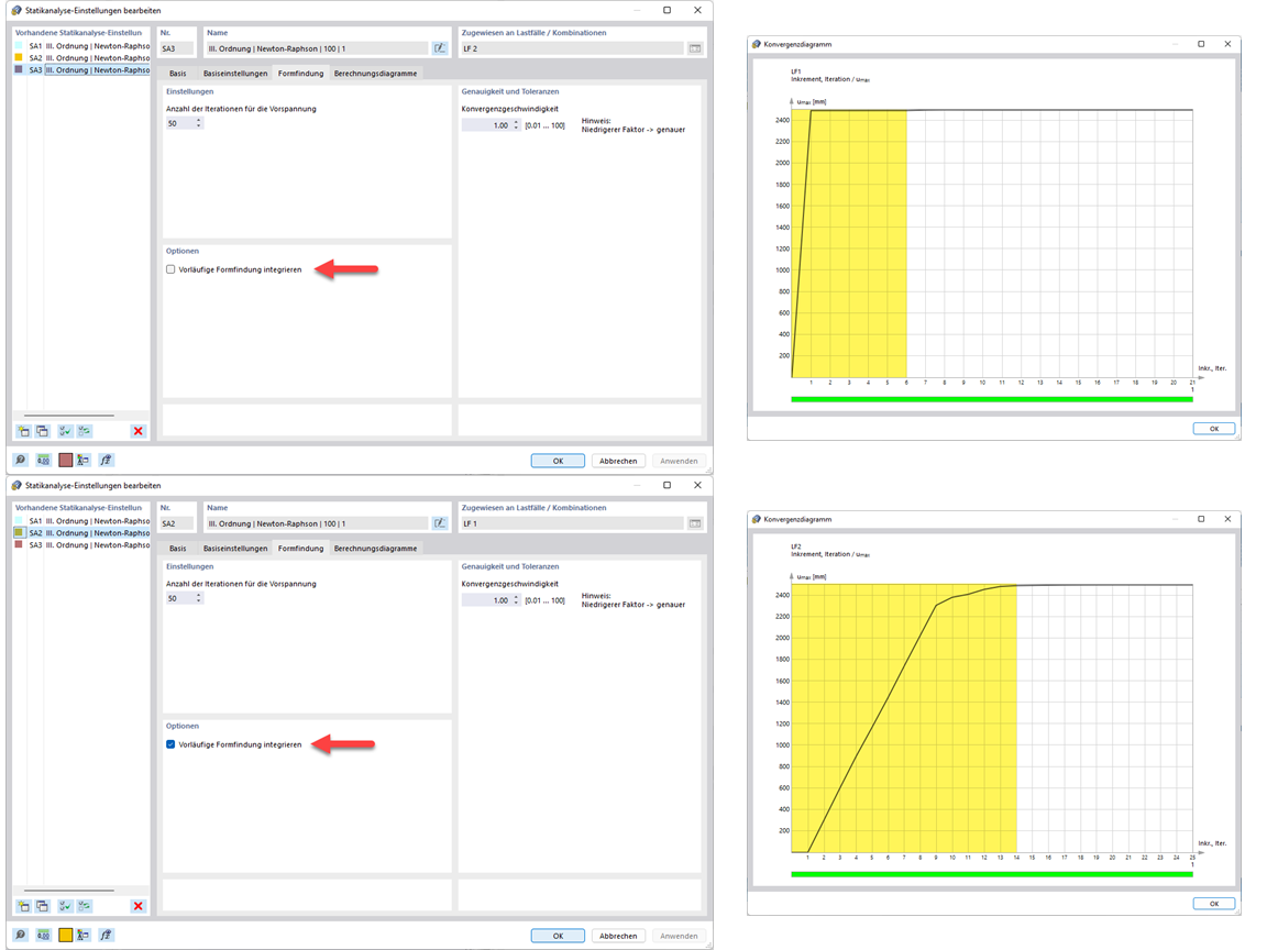 Vorläufige Formfindung integrieren