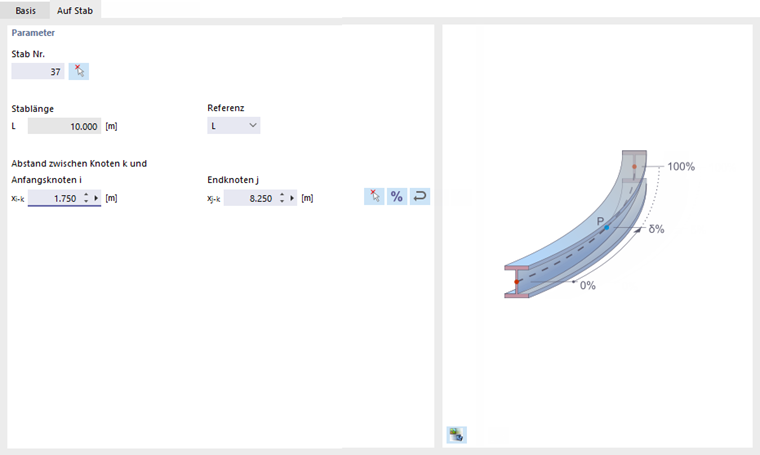 Knoten auf Stab definieren
