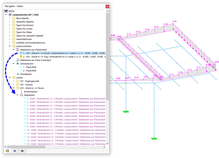 Lastassistent und generierte Stablasten