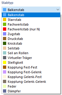 Stabtyp auswählen