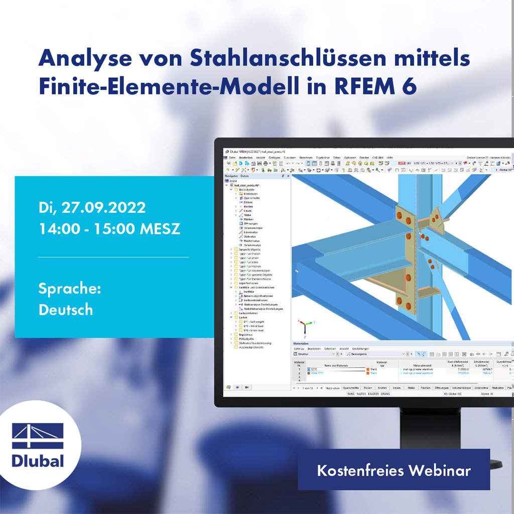 Analyse von Stahlanschlüssen mittels Finite-Elemente-Modell in RFEM 6