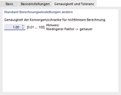 Genauigkeit für Berechnung anpassen