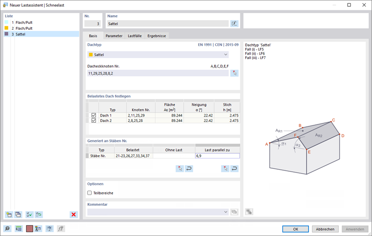 Dialog 'Neuer Lastassistent | Schneelast'
